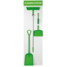 Sitesafe Green Shadow Board Stocked (Dustpan, Brush, Broom and Shovel)
