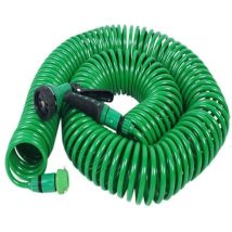 Arrosage Irrigation (15M)Spring Tube Lavage de Voiture Pistolet à Eau 8 Fonction avec Buse 50FT Flexible Portable Extensible Tuyau d'eau de Jardin