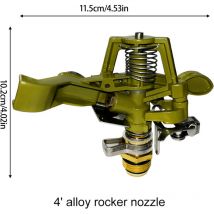 Sjlerst - Arroseur de Jardin G1/2'', Filetage Externe en Alliage d'Aluminium à 360 °, Buse d'Irrigation à Culbuteur Réglable, Tête d'Arrosage à Jet