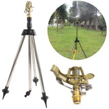 Rapanda - Arroseur d'eau d'extérieur pour Jardin, pelouse avec tête d'arrosage en Alliage de Zinc, trépied Rotatif à 360 degrés, arroseur de Jardin