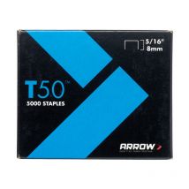 Arrow - A505 T50 Staples 8mm (5/16in) (Pack 5000, 4 x 1250) ARRT50516