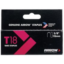 Arrow - A186 T18 Staples 10mm (3/8in) (Box 1000) ARRT1838S