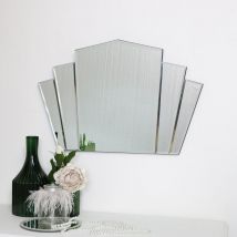 Melody Maison - Art Deco Fan Frameless Wall Mirror 40cm x 60cm