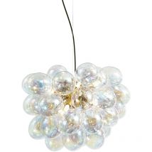 Art-Deco-Hängelampe Gold mit Regenbogen-Glas 50cm 8-flammig - Uvas