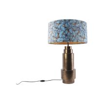 Qazqa - bruut - Lampe de table avec Abat-Jour - 1 lumière - ø 500 mm - Imprimé papillon - Art Deco - éclairage intérieur - Salon i Chambre