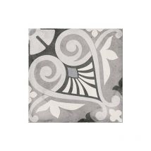 Carrelage sol / mur effet ciment motif gris 20x20 cm art nouveau opera grey (vendu par boite de 1m2)