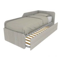 Canapé lit de forme 80x190 avec lit extractible et relevable - Chêne de roche