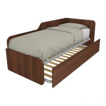 Canapé lit de forme 80x190 avec lit extractible et relevable - Noyer Canaletto