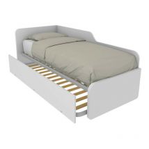 Mobilfino Camerette - Canapé lit de forme 80x190 avec lit extractible et relevable - blanc