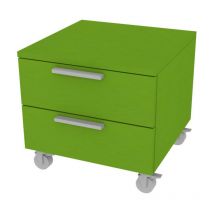 Mobilfino Camerette - ART.720C2 - Commode l 45 chambre-bureau à roulettes et 2 tiroirs h.16, avec glissières à fermeture lente 45x45x44 (LxlxH)