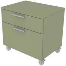 ART.809C - Commode L 60 chambre-bureau à roulettes et 2 tiroirs h.16 + h.32, avec glissières à fermeture lente 60x45x60 (LxPxH) - Salvia