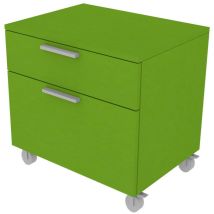 ART.809C - Commode L 60 chambre-bureau à roulettes et 2 tiroirs h.16 + h.32, avec glissières à fermeture lente 60x45x60 (LxPxH) - Pomme verte