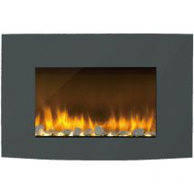Innocenti - ART90015 35 Inch Wall Mounted Curva Electric Fire Lava Grey