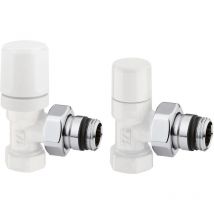 Arteclima - Valvola Termo + Detentore 1/2" A Squadra Attacco Ferro - Colore: Bianco