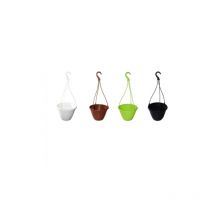 Artema - Maceta Colgante de Plástico Lea Rattan, 24 x 17 cm, Verde