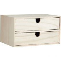 Artemio - Blocco in Legno 2 cassetti 24 x 16 x 13,3 cm, Beige, 24 x16 x 13.3 cm