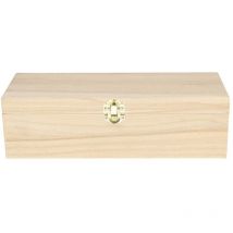 Scatola da tè in Legno con 4 custodie, Carta, Beige, 27 x 10.5 x 8 cm - Artemio