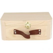 Artemio - Valigetta in legno, 23 x 17 x 9 cm, colore: beige