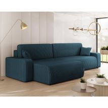 Bestmobilier - Artemisa - canapé d'angle réversible 5 places convertible avec coffre en velours côtelé