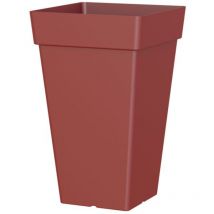 Artevasi - pot capri carre haut 50cm rouge fonce