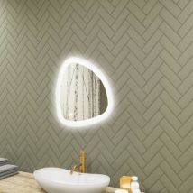 Artforma - Badezimmerspiegel Mit Beleuchtung, 54x54, Touchschalter , Led Dual, Asymmetrischer Spiegel