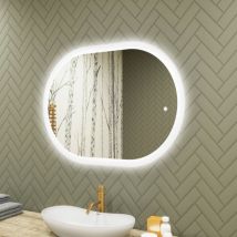 Artforma Led-badezimmerspiegel, 100x70, Touchschalter , Led Dual, Ovaler Spiegel