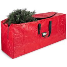 ZVD - Artificial Christmas Tree Storage Bag, Garden Garbage Trash Bag Anti-UV Waterproof Large Zippered Bag with Carry Handles, Red1223451cm