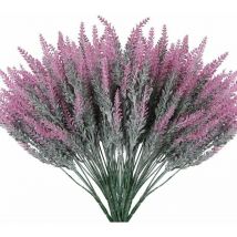 Artificial Lavender Flowers Fake Plants With Fake Plastic Wedding Bouquet for Centerpieces Home Kitchen Garden Farmhouse Decor 12 Pcs Fuchsia