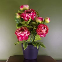 Leaf - Artificial Peony Flowering Plant Pink