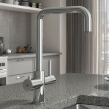 Artikitch - 3 in 1 Instant Boiling Water Kitchen Mixer Tap Twin Lever Tank Hot Cold Chrome