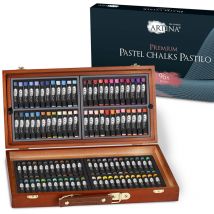 Pastilo Craie pastel 96 pastels dans coffret pastel en bois Craie de couleur - Artina