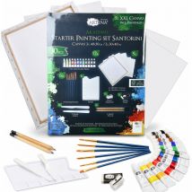 Artina - Juego de pintura acrílica y lienzos de 30 piezas Santorini
