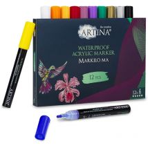 Markilo ma Set di Pennarelli Acrilici - Colori Acrilici - Inchiostro Altamente pigmentato e Forte opacità per Carta, Tela, Vetro, Ceramica, plastica,