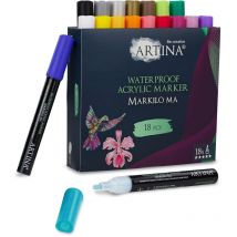 Markilo ma Set di Pennarelli Acrilici - Colori Acrilici - Inchiostro Altamente pigmentato e Forte opacità per Carta, Tela, Vetro, Ceramica, plastica,