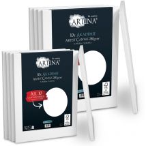Artina - Set de 10 Lienzos Akademie con certificación fsc - 5x 40x50 cm & 5x 30x40 cm