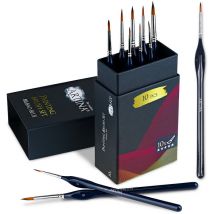 Artina Set di pennelli Bilbao - Set di 10 pennelli con manici triangolari in legno - Set di pennelli in diverse forme - Con peli in nylon e ghiera in