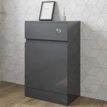 Grey Gloss Back to Wall Toilet Unit - 500 x 320mm - Artis