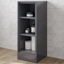 Artis - Grey Gloss Cloakroom Freestanding Open Shelf Unit - 300mm