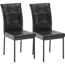 Artist Hand - Set of 2 Dining Chairs Faux Leather Modern Dining Room Kitchen Chairs Set with High Back and Sturdy Metal Legs for Living room, Dining