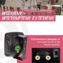 Artsound - ASW65.2, Ensemble de 2 enceintes étanches, enceinte HiFi 2 voies, 20-140 watts, avec support mural, convient pour une utilisation