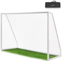 Artsport - Fußballtor – Fußballtor mit Klicksystem für Garten in Weiß – Stabiles Fußball-Tor inklusive Netz & Tragetasche – 300 x 200 cm