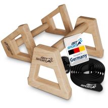 ArtSport Liegestützgriffe aus Holz - Calisthenics, Parallettes, Liegestütz Barren, Indoor & Outdoor, ergonomische Handstand Griffe - XXL