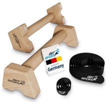 ArtSport Liegestützgriffe aus Holz - Calisthenics, Parallettes, Liegestütz Barren, Indoor & Outdoor, ergonomische Handstand Griffe - L
