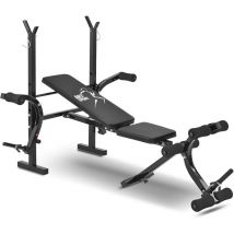 Artsport - Multifunktion Hantelbank ProfiGym1000 klappbar & 4-fach verstellbar - Langhantelablage, Beincurler & Butterfly, Trainingsbank Schrägbank