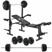 ArtSport Multifunktion Hantelbank Set ProfiGym 1000 & 3in1 Hantelset mit 60 kg Gewichten – Trainingsbank klappbar Kurzhantel Langhantel Curlhantel