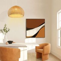 Arturesthome - Bamboo Pendant Light 1 Light suspendu lustre rotin rotin fait des lumières suspendues à la main pour la chambre à coucher de la