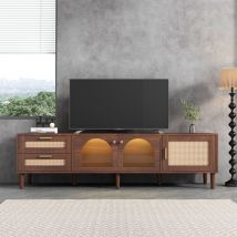 Arturesthome - Meuble tv marron de 180 cm avec tiroirs en rotin