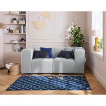 Lisa Design - Arty - module d'assise d'angle réversible - en tissu mailles 3d - gris clair