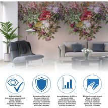 A.s.creations - a.s. Creation Fototapete Livingwalls The Wall 382761 Ein Motiv pro Rolle 3.71 x 2.80 m Blumenoptik Beige - Beige, Grün, Rosa
