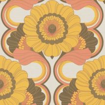 Bricoflor - as Creation 70's Retro Floral Chic Brown Wallpaper Textured Paste The Wall